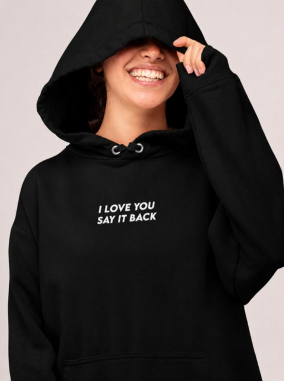 Lonely Ghost I Love You Say It Back Hoodie Women Size M Washed Black Graphic
